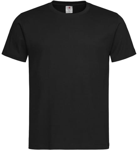 Zwart basic heren t shirt ronde hals - 100% katoen - onder shirts M