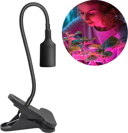 Tafelklem lamp fitting voor groeilampen | Voor bloempot | E27 fitting | Zwart| PLANTY