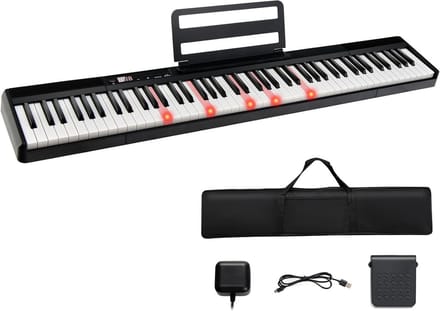 Digitale Piano met 88 Toetsen Draagbaar met LED Verlichting en Bluetooth