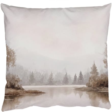 Sierkussens - Kussentjes Woonkamer - 60x60 cm - Rivierlandschap - Minimalistisch - Aardetinten