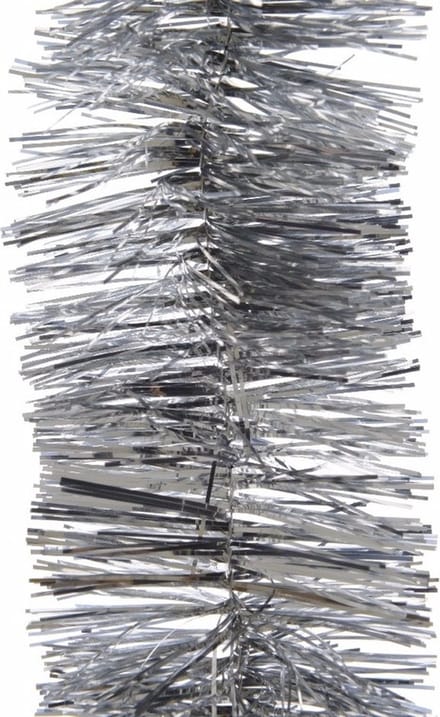 3x decoris kerstslinger-guirlande - zilver - glanzend lametta - 270 cm