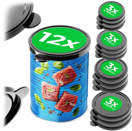KADAX Set blikdeksels voor personen 12 stuks 3