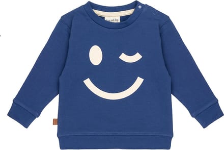 Frogs and Dogs - Smile Big Logo Sweater Kids | Twilight blue - Katoen - Maat 98