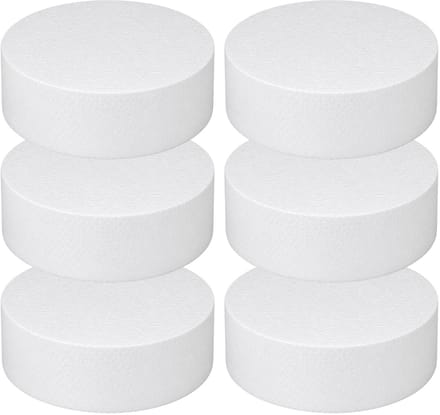 Piepschuim vormen - cirkel - 6x - D15 x 4 cm - styropor hobby / DIY vorm - basis knutselfiguren