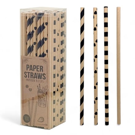 Dailygoods- Drinkrietjes - Papieren Rietjes - - 100 Stuks