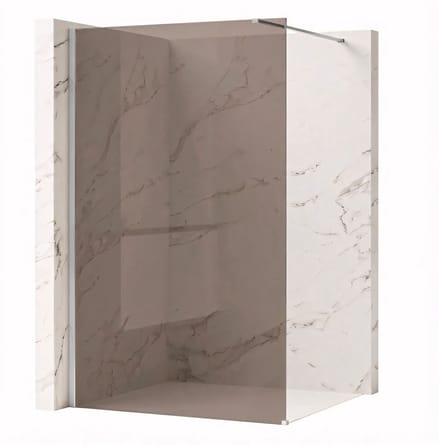 Rea Flexi Brown 130 - Rookbruin Glas 6 Mm - Douchewand - Chrome120X130X195Cm