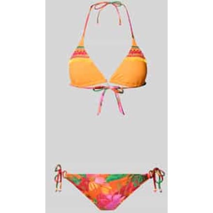 Bikini met gewatteerde cups en zijvetering