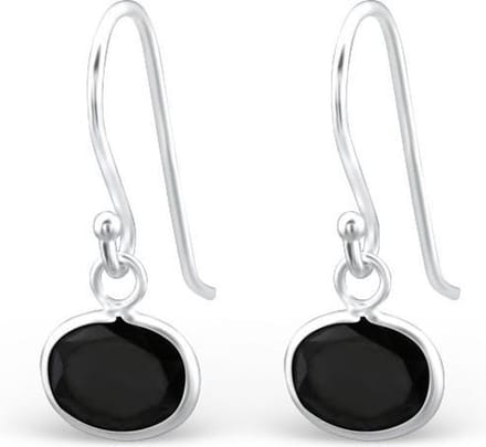 Montebello Oorbellen Cara Black - 925 Zilver E-Coating - 9x20mm