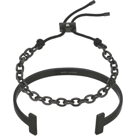 Echte leren/roestvrijstalen armband Marc Lauder