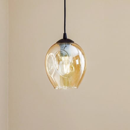 EMIBIG LIGHTING Hanglamp Starla 1-lamp, glazen kap amber