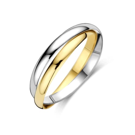 Bicolor Gouden Ring 4209134 – 14 Karaat Geel- en Witgoud 2 x 2,3 mm