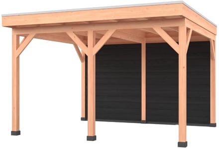 Douglas overkapping, 400 x 350, met achterwand, Westwood Comfort Plus Zwart
