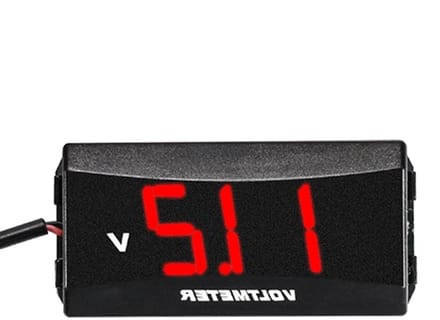 Motorfiets Voltmeter - Spanningsmeter Display - Accu Bewaken - Waterdicht Ontwerp - 12V-48V - Rood Licht