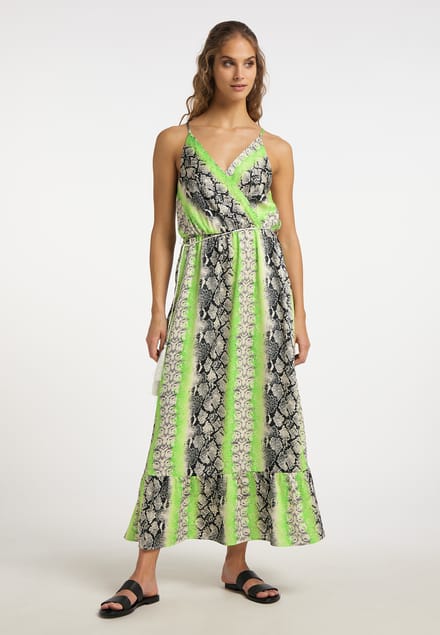 IZIA Maxi-jurk met slangenprint Dames Groen Veelkleurig