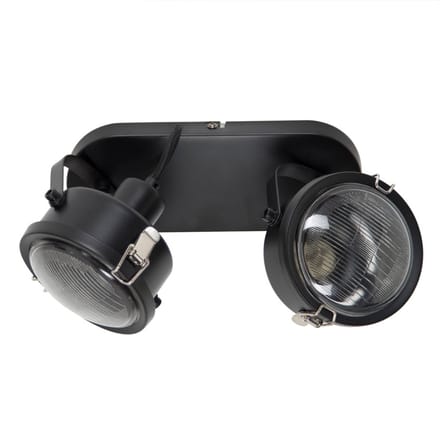 K.S. Verlichting 2-lamps Satellite wandlamp in zwart