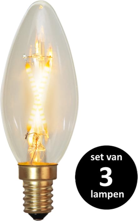 Soft Glow Kaarslamp - E14 - 0,5W - set van 3