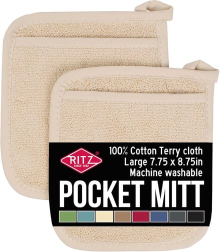 Set van 2 Potholders & Ovenwanten - Hittebestendige Keukenhulpjes van Terrykwaliteit Katoen
