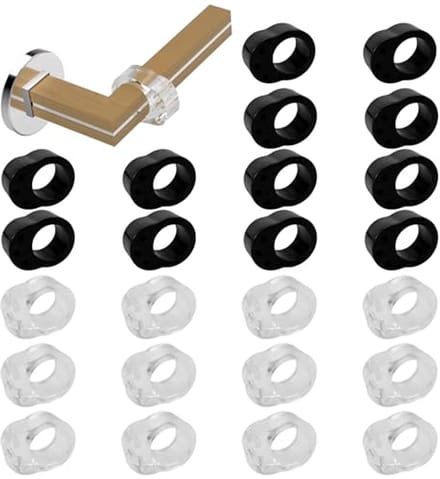 Deurstopper 24 Stuks voor Handgreep - PVC en Siliconen Deurbescherming - Transparant en Zwart