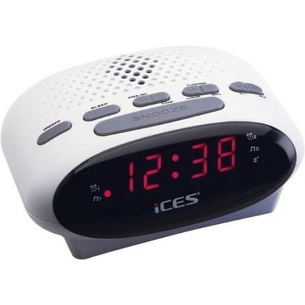 ICES ICR-210 Wekkerradio VHF (FM) FM Wekfunctie Wit