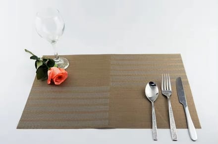 Placemats - Rechthoek - 4 Stuks - Onderlegger - Luxe Uitstraling - Grijs - 30 x 45 - Glans.