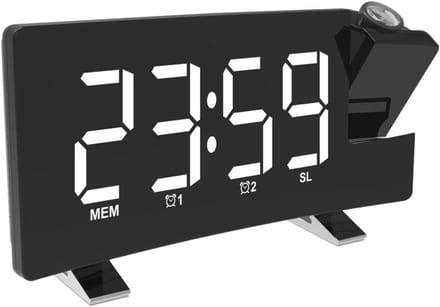 Digitale Wekker met Projectie: Instelbare Helderheid en Dual Alarm