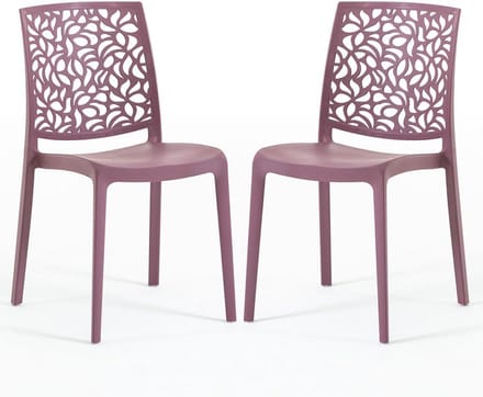 Set van 2 Roze Resin Stoelen met Glasvezel - Duurzaam en Stijlvol