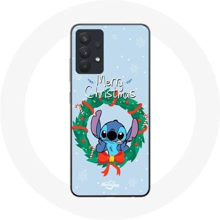 Coque pour Samsung Galaxy A13 4G / A13 4G Lite Stitch neige joyeux Noël bleu