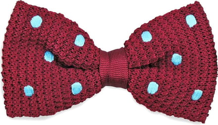 We Love Ties - Strikken - Strik Dotted Dandy - wijnrood / lichtblauw