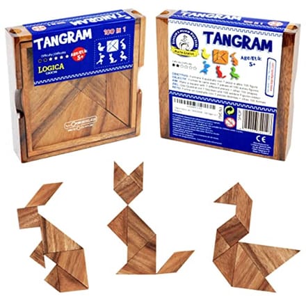 Geometrische Houten Puzzel - 100 Uitdagende Tangram Puzzels