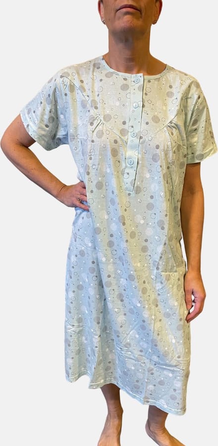 Cocodream Quality - Dames licht blauwe nachthemd - Maat M - Vrouwen - blauw -