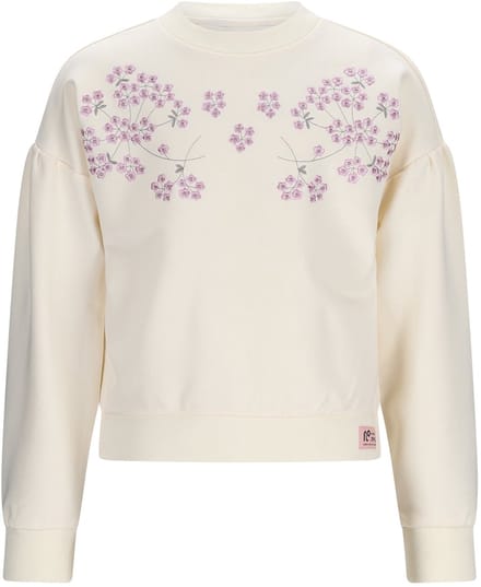 NONO - Kamis Sweater with embroidery at chest - Pearled Ivory - Maat 104