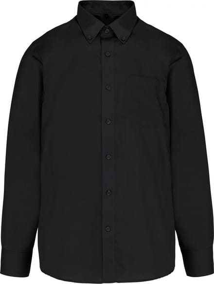 Kariban Heren non-iron overhemd lange mouwen K537 - Black - M