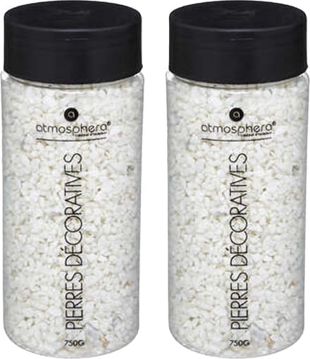 Atmosphera decoratie/hobby stenen/steentjes/kiezels - 2x - wit - extra klein formaat - 750 gram