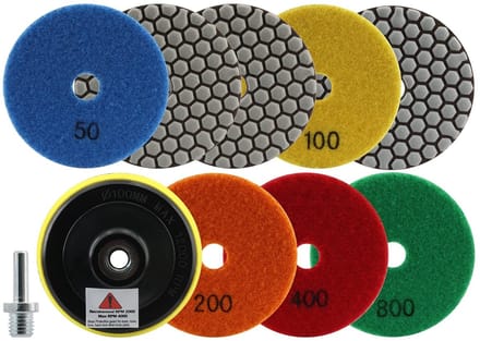Diamant Polijstschijven - Schuurpads - Steen Bewerken - 8 Delige Set - 100 mm Diameter