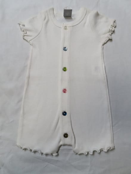 Petit Bateau - Combi kort - Wit - Meisjes - Knoopjes - 6 maand 67