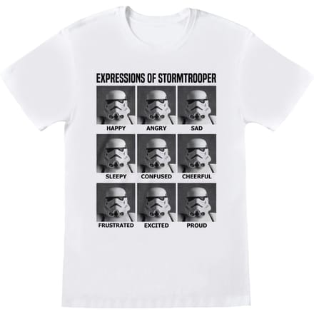Star Wars Unisex Volwassen Uitdrukkingen van Stormtrooper T-shirt (Wit)
