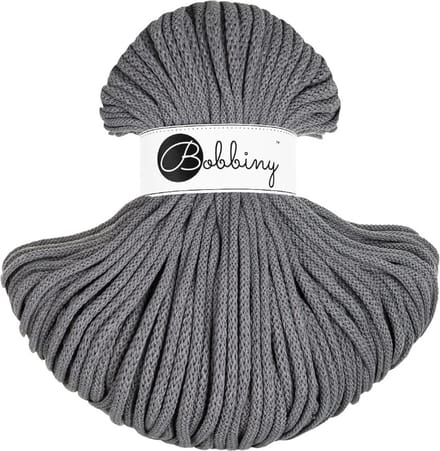 Bobbiny Premium braided cord 5 mm - Stone grey