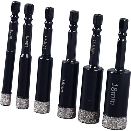 6-delige Droge Diamant Boorbeitel Set 8 10 12 14 16 18 mm Zeskant Schacht Tegel Boorbeitel Set voor Marmer Beton
