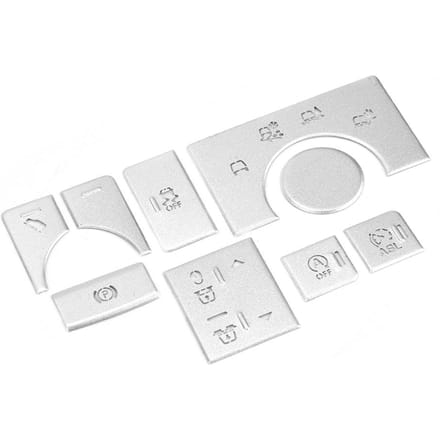 9PCS Legering Auto Interieur Middenconsole Modus Knop Sticker Geschikt voor Land Rover 1417 white