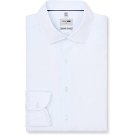OLYMP Level Five garment washed Overhemd, Body Fit, Kent, Lichtblauw