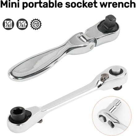 1/4 Snel Draaibare Mini Ratelsleutel set 72 Tanden Dopsleutel Staaf Ratel 2 In 1 Dual Head Schroevendraaier Quick Spanner Tool
