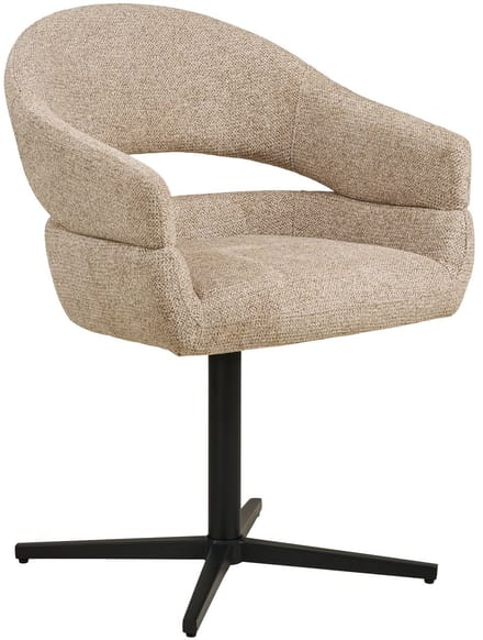 House Nordic Eetkamerstoel Dover - Zand/Zwart - Set van 2