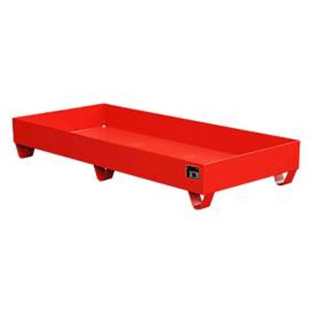 Stalen lekbak zonder rooster, 1800 x 800 mm, rood RAL 3000