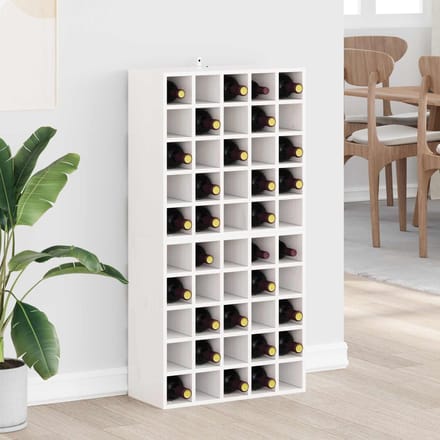 vidaXL - Wijnrek - 2 - st - Wit - 56 - x - 25 - x - 56 - cm - Massief - grenenhout