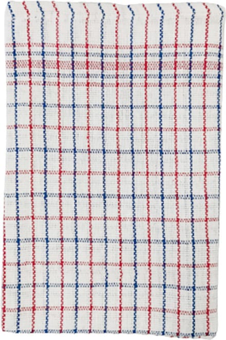 iSleep Theedoeken set 12 stuks - 65x65 - Horecakwaliteit - Blauw/rood geruit