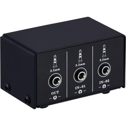 LINEPAUDIO Audio Switcher 3,5 mm 2 in 1 Uit / 1 in 2 Uit A/B Switch Stereo Audio Splitter Box met black