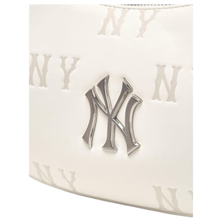 MLB New York Yankees Vintage Monochrome Reliëf Tote Bag Unisex Tote Bag Crème 3ABQM016N-50CRS Basic Set (Bag) white