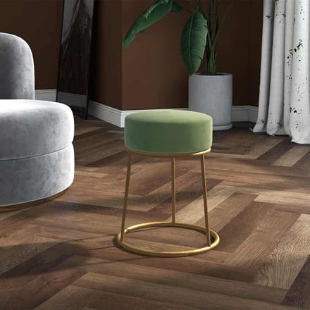 vidaXL - Hocker - rond - fluweel - mosterdgroen