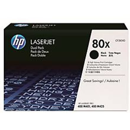 HP 80XD (CF280XD) Toner 2x Zwart Hoge capaciteit - Multipack