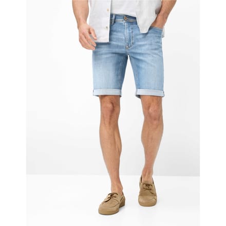 Brax Heren Bermuda  Style CHRIS B BLUE REBEL USED, denim blauw regular, maat 48
